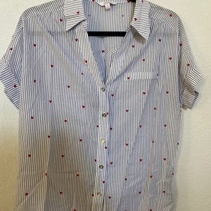 Candies hearts and stripes button down